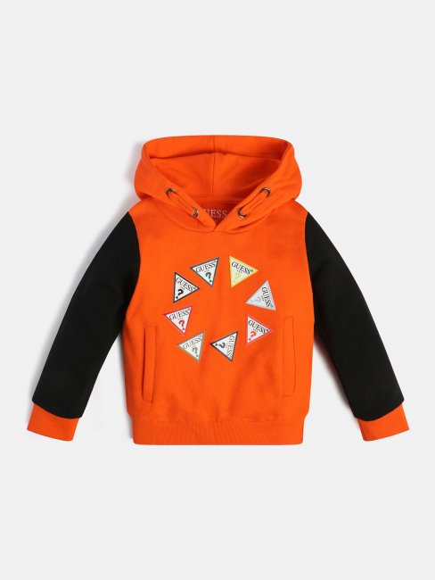Sweat Logo Triangle Devant Orange Guess