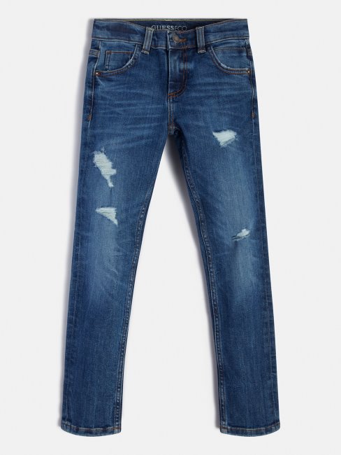 Pantalon En Denim Coupe Skinny Guess Bleu Mode Nouvelle Tendance