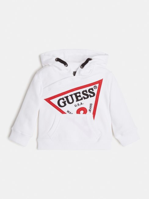 Sweat Logo Devant Guess Blanc Nouvelle Tendance
