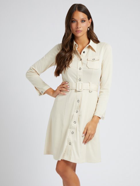 Robe Guess Chemisier Beige