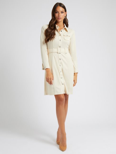 Robe Guess Chemisier Beige