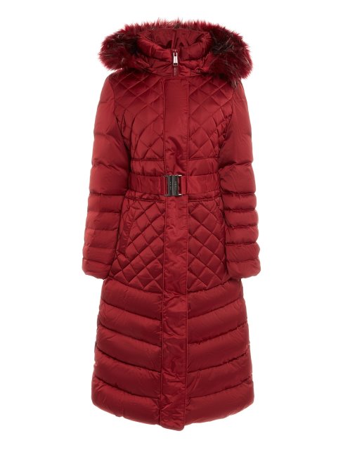 Guess Real Couette Longue Doudoune Rouge