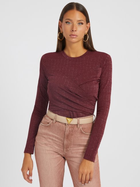 Top Pull Détails Lurex Gris Guess