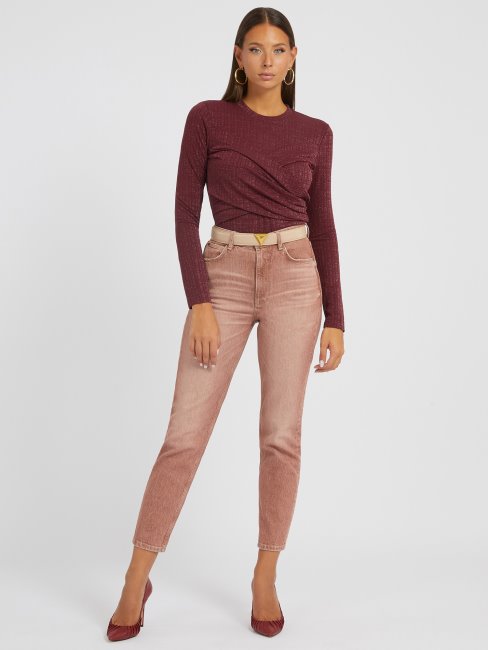 Top Pull Détails Lurex Gris Guess