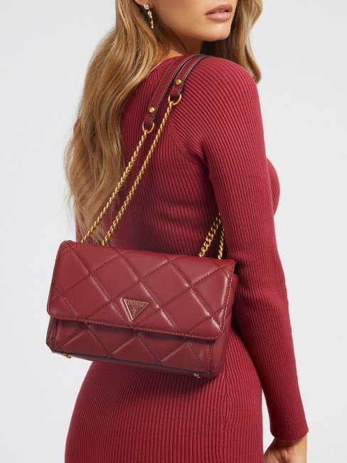 Cessily Sac à Bandoulière Matelassé Guess Rouge