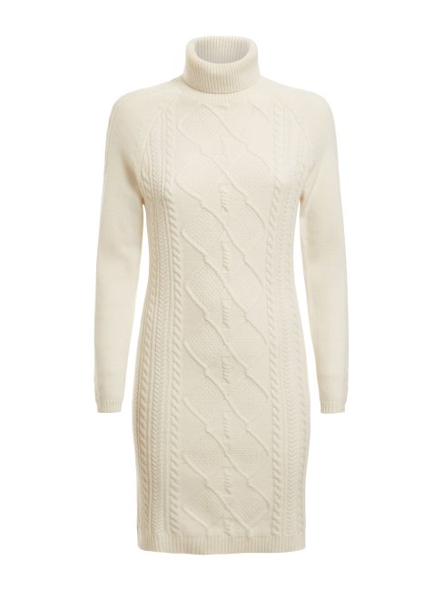 Robe Pull Guess En Laine Mélangée Blanche
