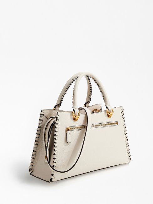 Guess Kaoma Sac à Main En Cuir Nappa Blanc