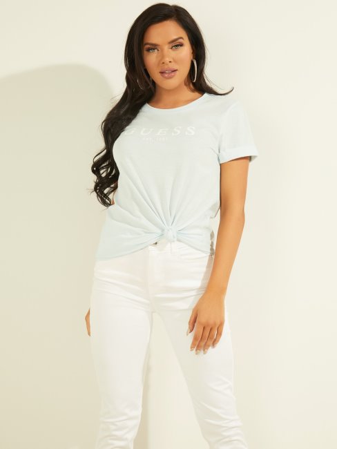 Tee Shirt Logo Guess Bleu Clair