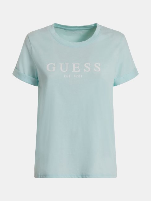 Tee Shirt Logo Guess Bleu Clair