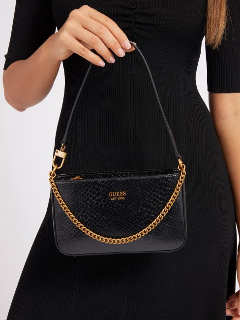 Guess Sac Porté épaule à Imprimé Python Katey Noir