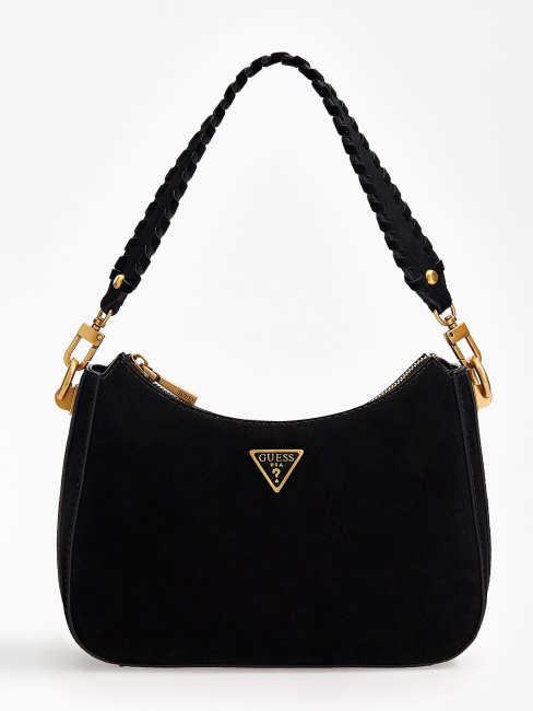 Guess Kaoma Mini Sac à Bandoulière En Daim Noir