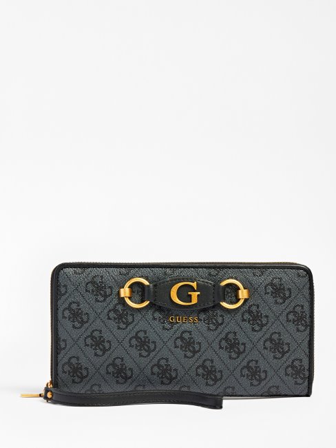 Portefeuille Gris Izzy 4g Logo Maxi Guess