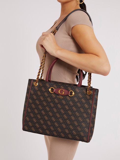 Sac à Main Noir Izzy 4g Logo Maxi Guess