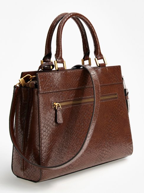 Sac à Main Guess Katey Imprimé Python Marron