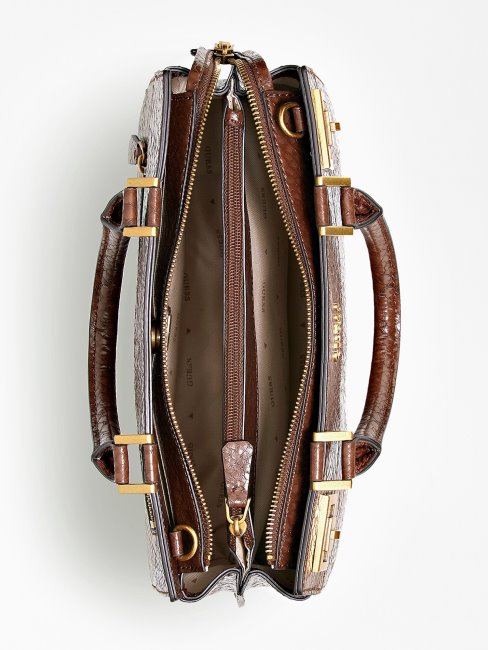 Sac à Main Guess Katey Imprimé Python Marron