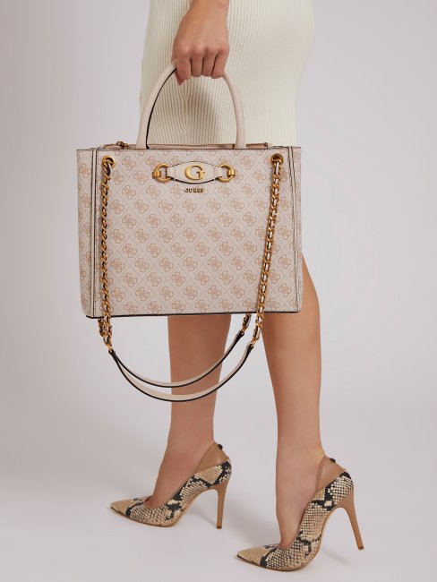 Crème Izzy 4g Logo Maxi Sac à Main Guess