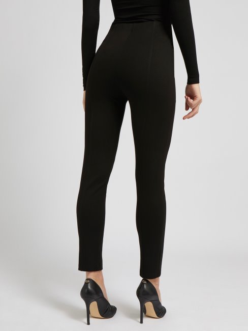 Guess Legging Noir à Détail De Fermeture éclair