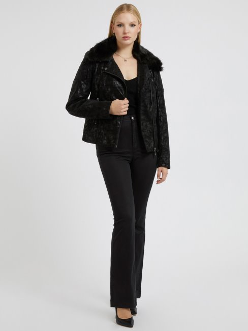 Blouson Simili Cuir Noir Guess