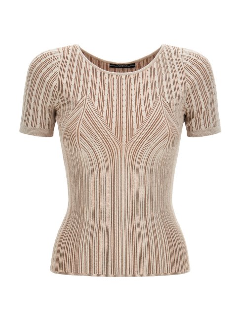 Guess Pull Blanc En Viscose Mélangée