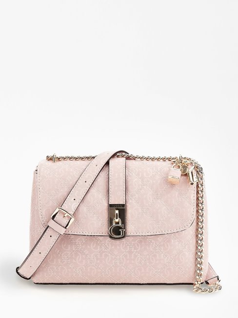 Sac à Bandoulière Gaia Logo 4g Rose Guess