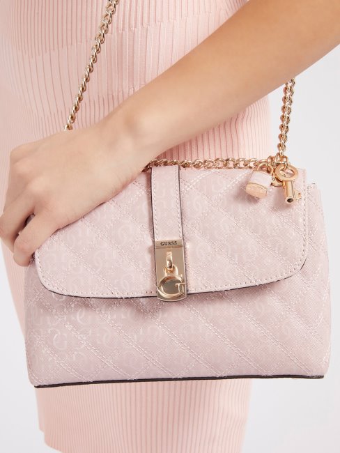 Sac à Bandoulière Gaia Logo 4g Rose Guess