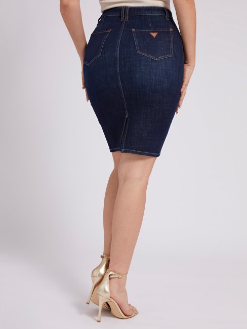 Jupe Longue En Jean Bleu Guess