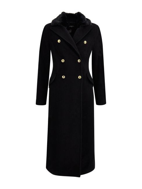 Guess Marciano Manteau En Laine Mélangée Noir