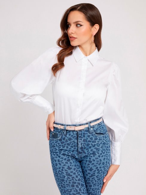 Chemise Blanche En Popeline Coupe Regular Guess