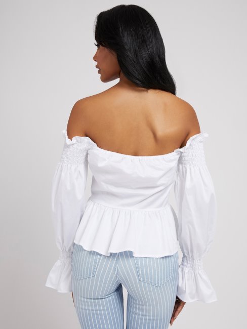 Chemisier à épaules Dénudées Guess Blanc