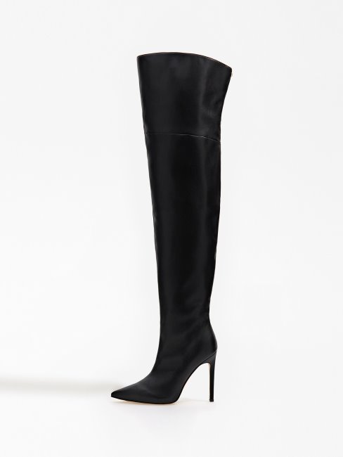Guess Bottes Hautes Amaze En Similicuir Noir