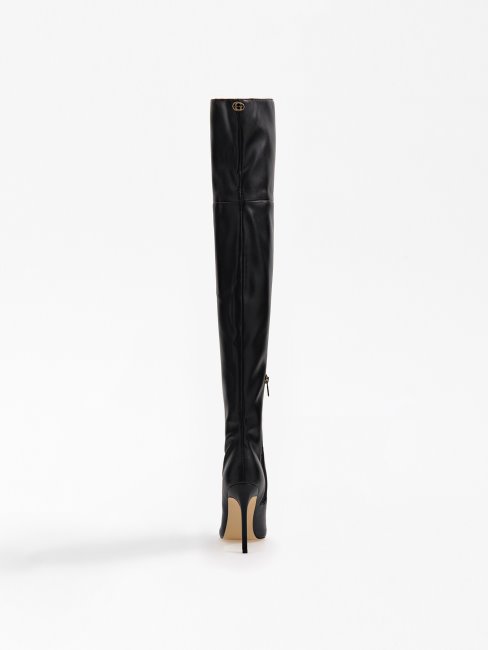 Guess Bottes Hautes Amaze En Similicuir Noir