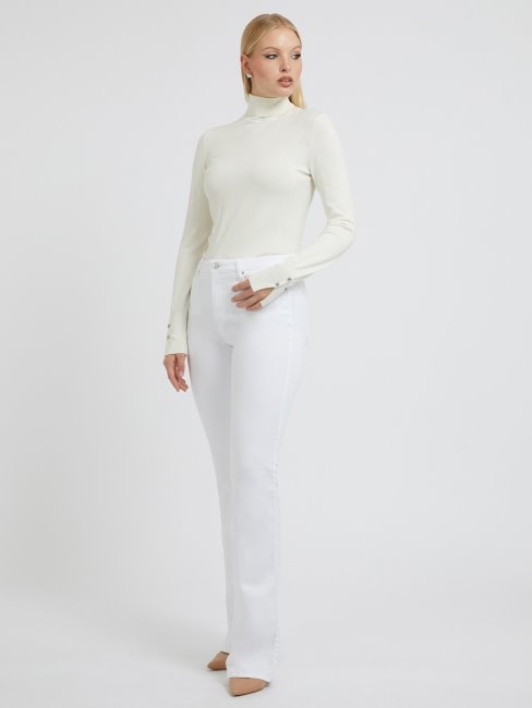 Guess Pull Col Roulé Blanc