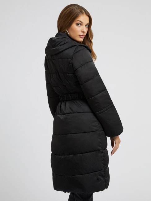 Longue Doudoune Ceinturée Noire