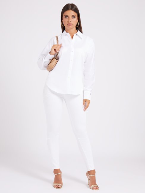 Chemise Blanche En Popeline Coupe Regular Guess