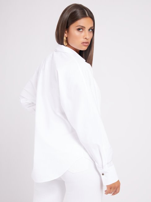 Chemise Blanche En Popeline Coupe Regular Guess