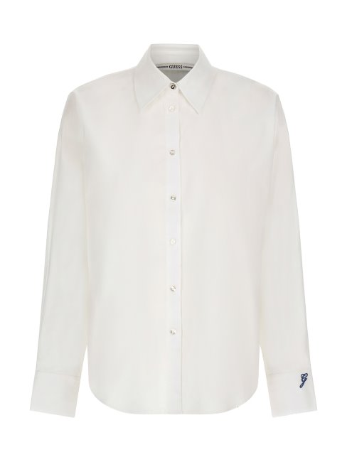 Chemise Blanche En Popeline Coupe Regular Guess