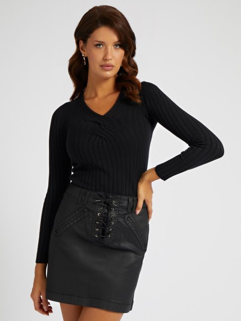 Pull Détail Tissé Guess Noir