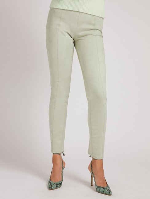 Legging En Faux Suède Vert Guess