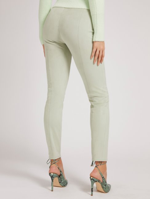 Legging En Faux Suède Vert Guess