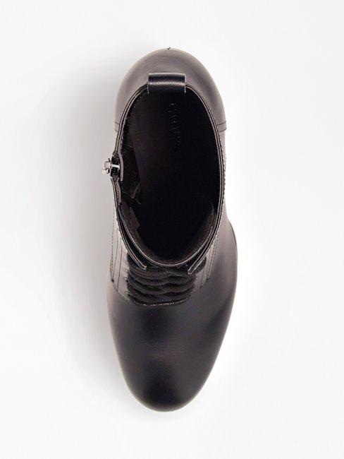 Guess Bottes Basses En Cuir Véritable Noir