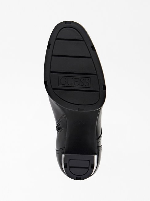 Guess Bottes Basses En Cuir Véritable Noir
