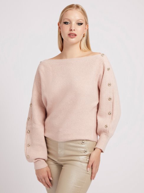 Pull à épaules Dénudées Guess Rouge