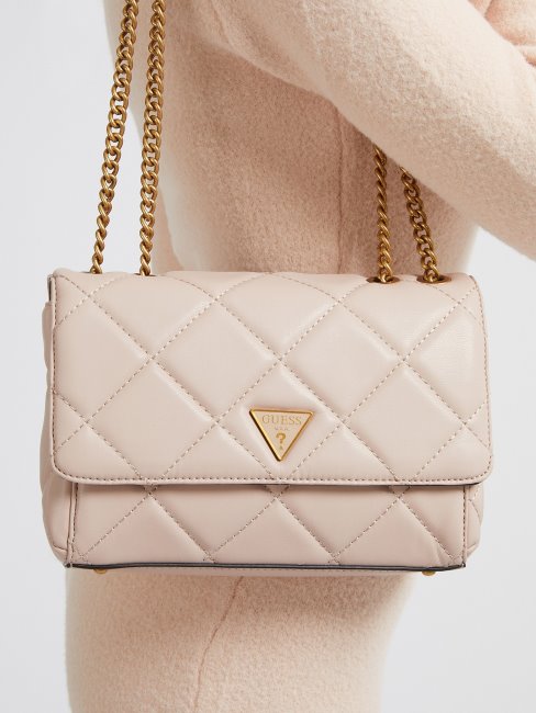 Guess Cessily Sac à Bandoulière Matelassé Beige