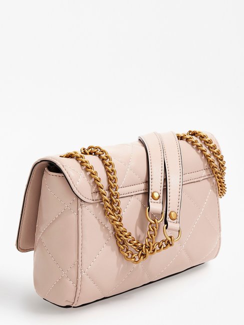Guess Cessily Sac à Bandoulière Matelassé Beige