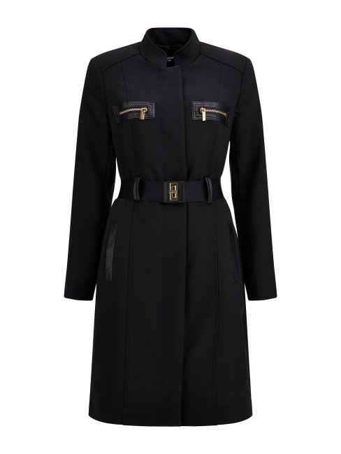 Guess Manteau Ceinturé Noir Marciano