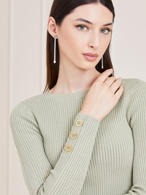 Pull Guess Marciano Vert à Encolure Bateau