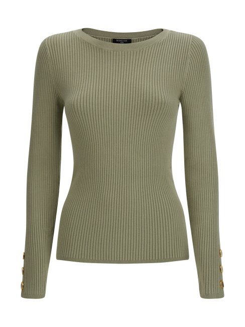 Pull Guess Marciano Vert à Encolure Bateau