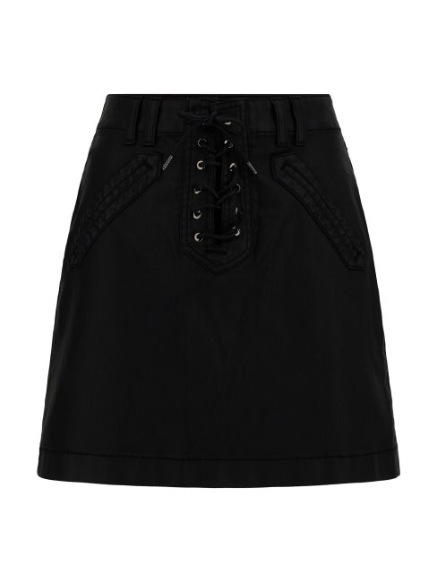 Guess Jupe En Jean Noire à Lacets