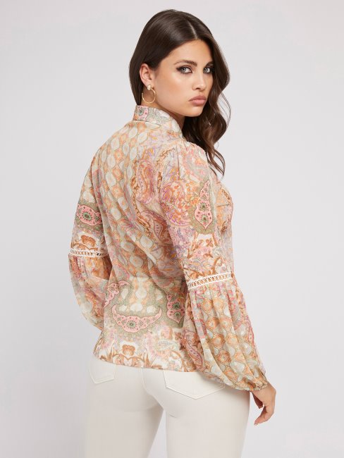 Chemisier En Mousseline Rose Multi Guess