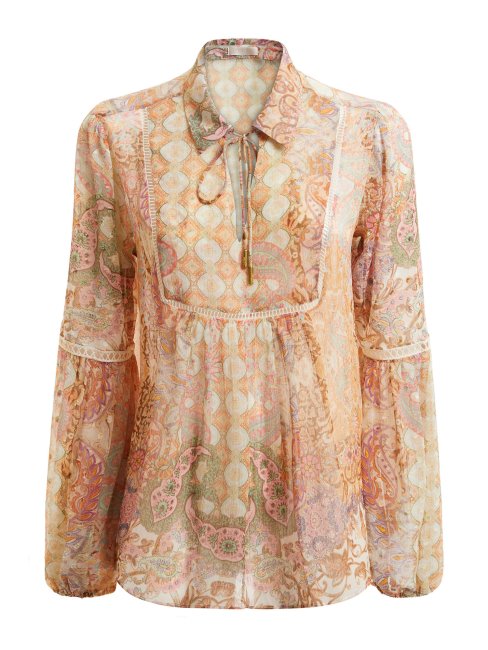 Chemisier En Mousseline Rose Multi Guess